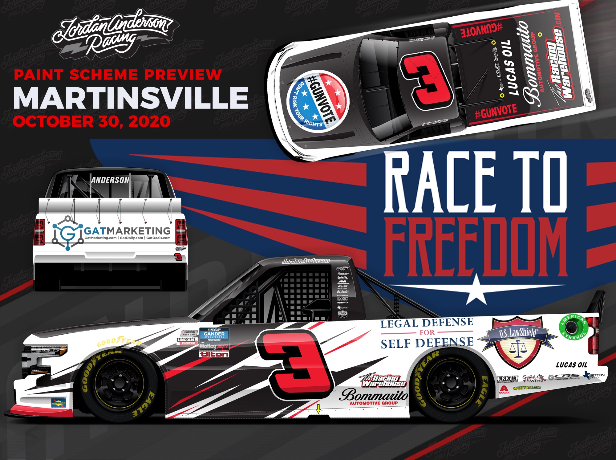 Jordan Anderson’s ‘Race to Freedom II’ Chevrolet Locked and Loaded for Martinsville Speedway